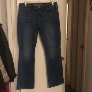AE Super Stretch Skinny Kick blue jeans